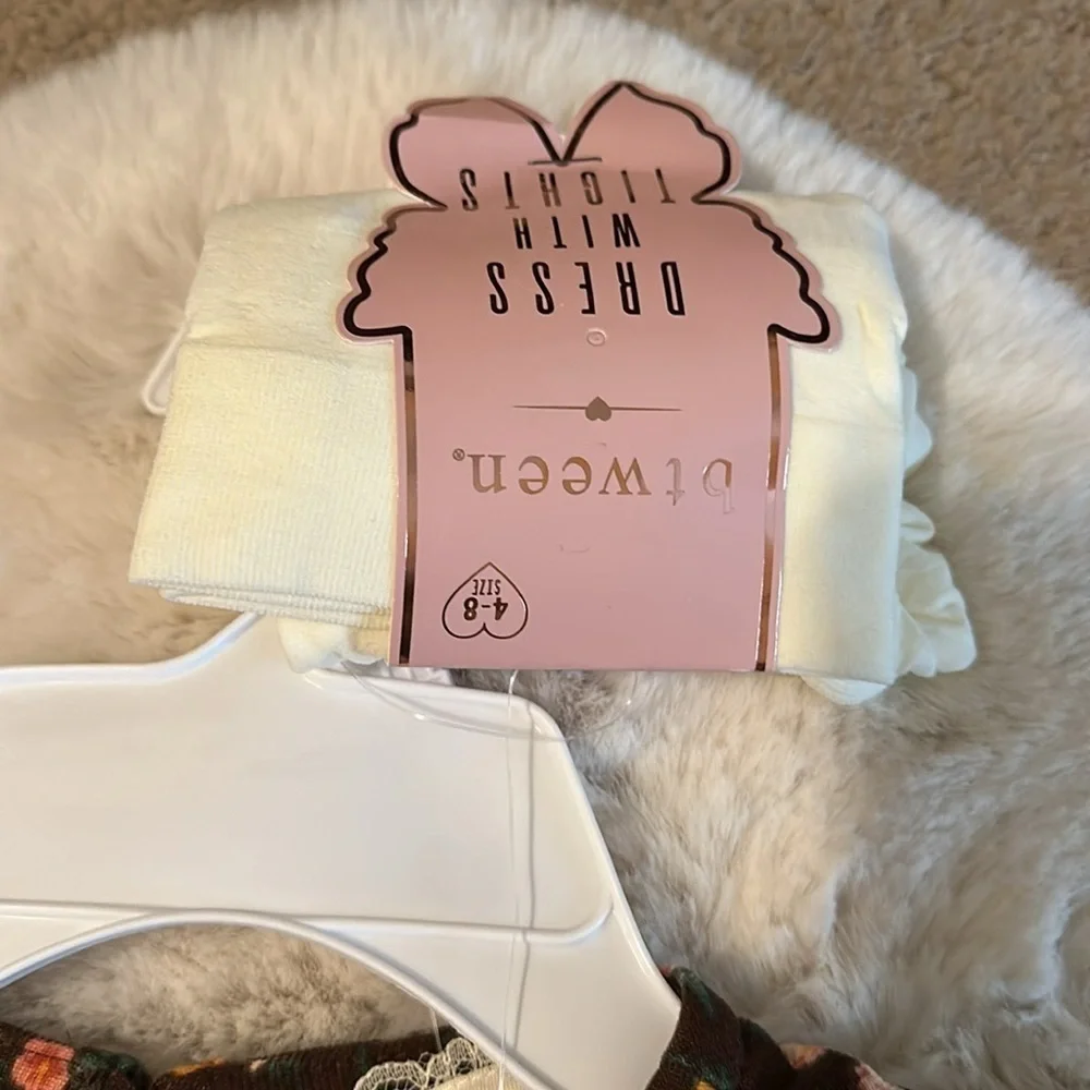 Girls fall Floral Dress and accessories